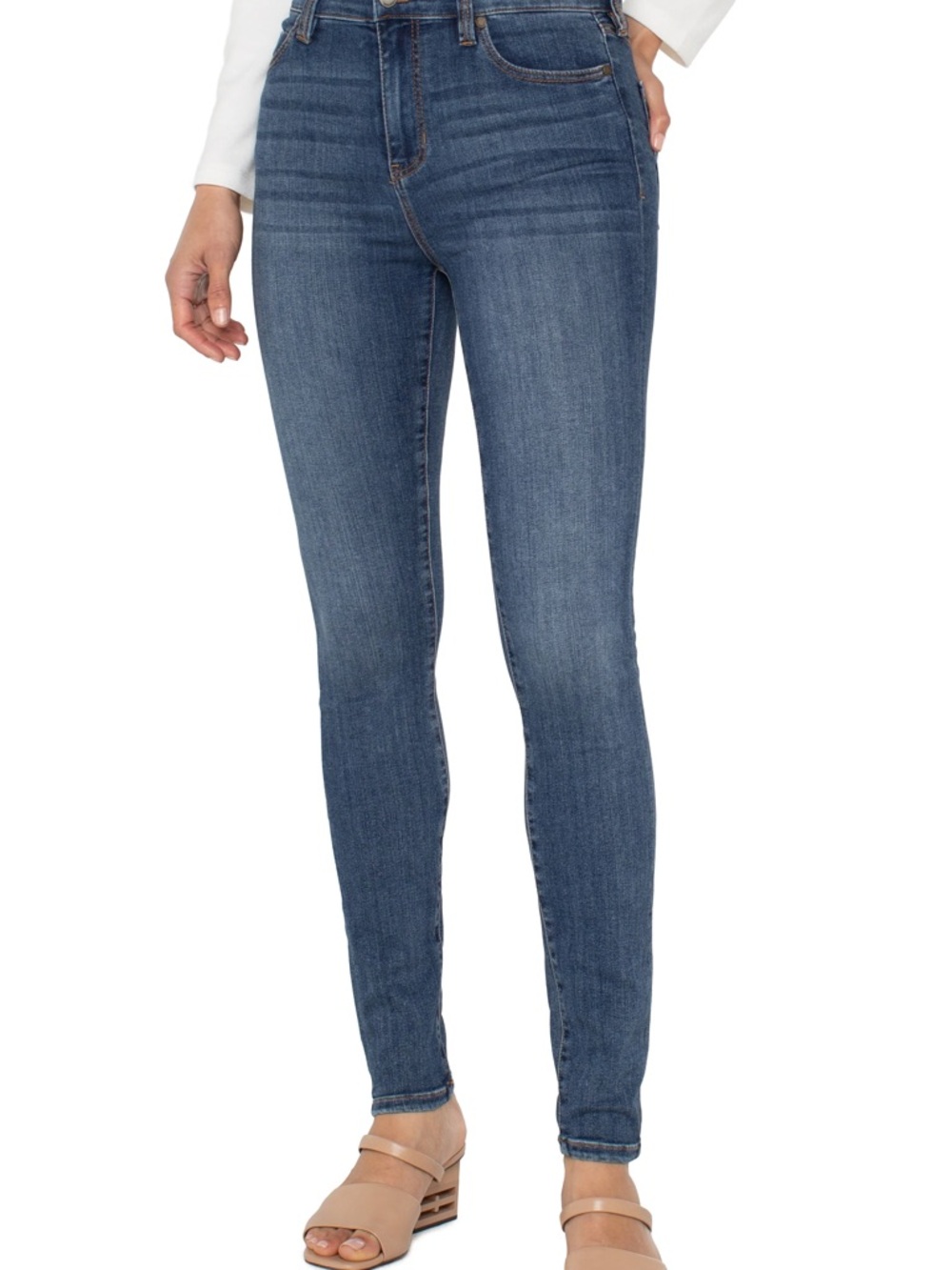 Liverpool Jeans Co dark wash high-rise skinny jeans women’s blue denim | 10/30